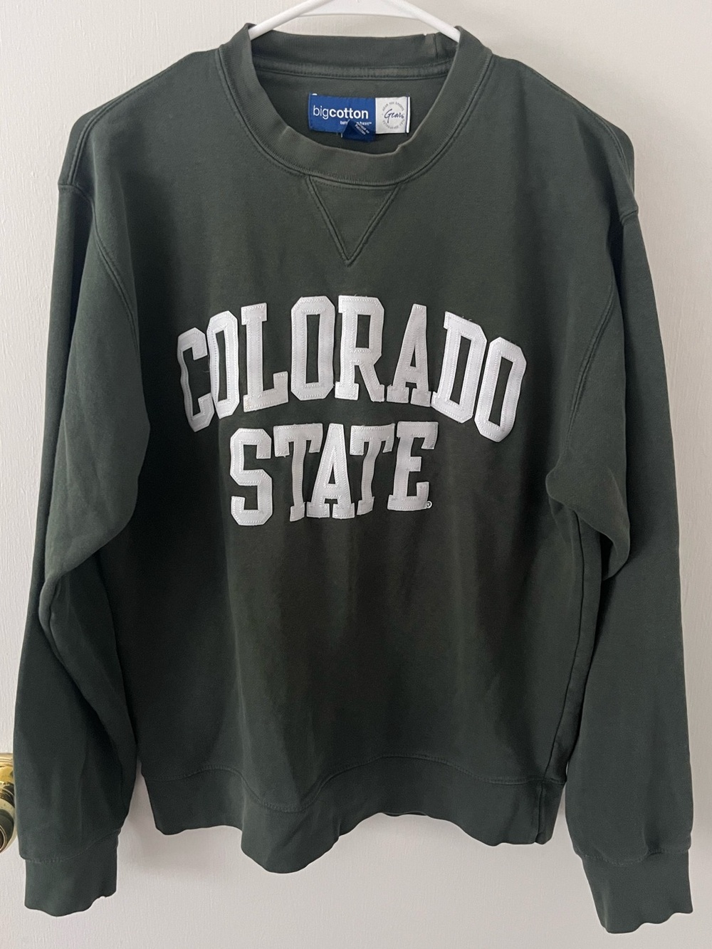 Colorado State University Green Crewneck Sweatshirt White Lettering Medium